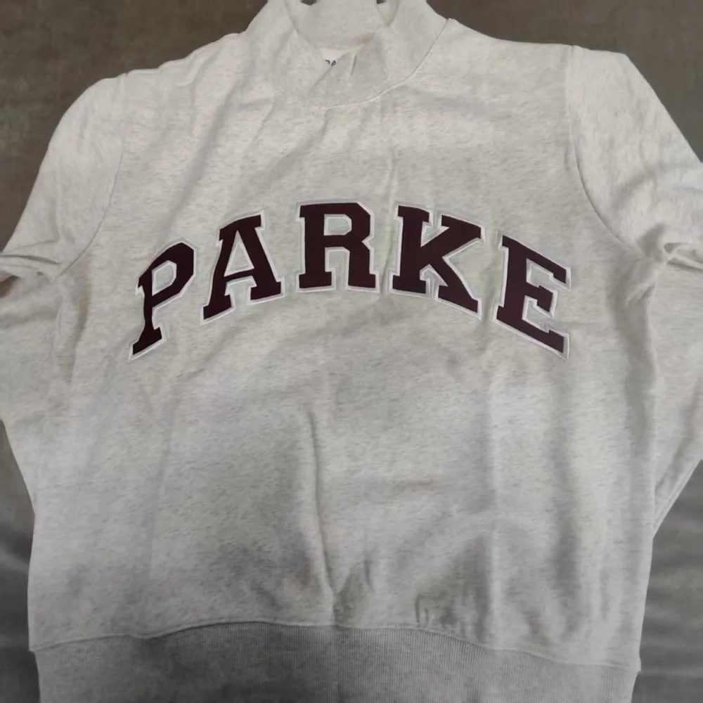 PARKE Gray And Maroon Mock Neck Sweatshirt - Picture 7 of 7